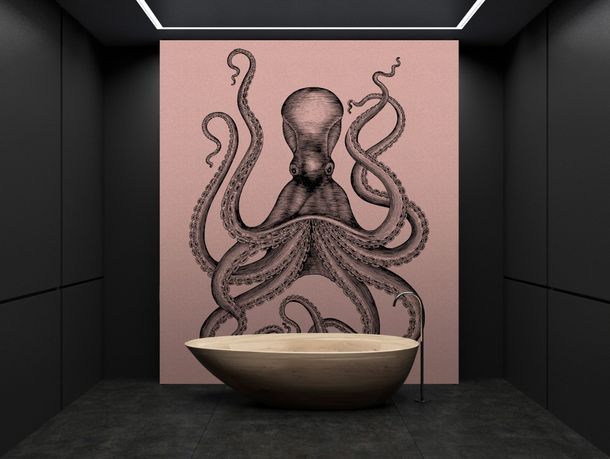 Artikelbild Fototapete Vlies Premium Oktopus Tintenfisch rosa