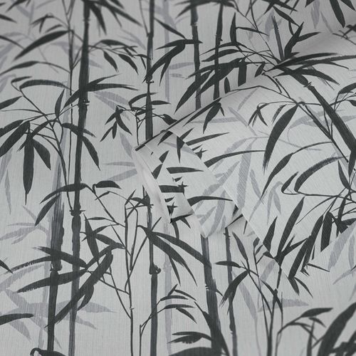 Artikelansicht Vliestapete Michalsky Bambus Floral weiß grau 37989-1