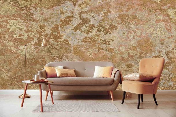 Tapete Microscope gold Abstrakt Patina Guido Maria Kretschmer 270 x 400 cm