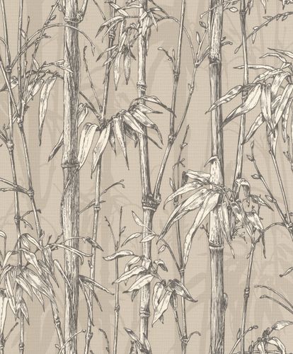 Vliestapete Rasch Bambus Floral beige weiß 484861