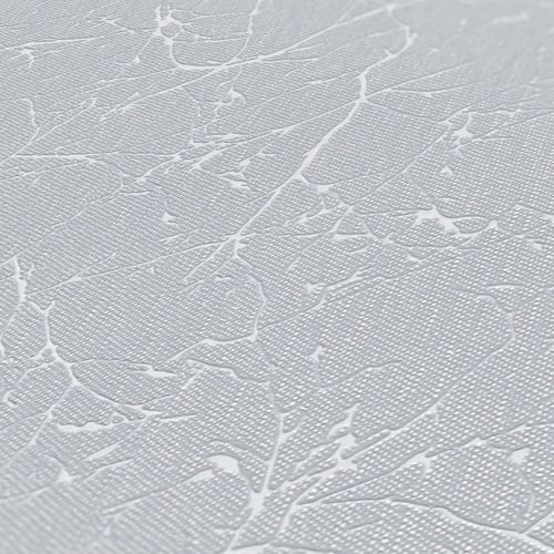 Vliestapete Struktur Zweige Hellgrau Weiß Metallic 38504-1