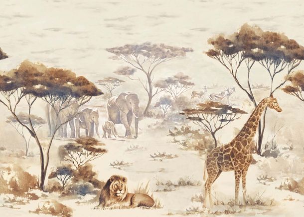 Rasch Fototapete Vlies Tiere Afrika Beige Braun 363678