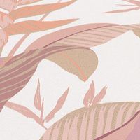 Vliestapete Elle Blätter Weiß Rosa Gold Metallic 10332-05 