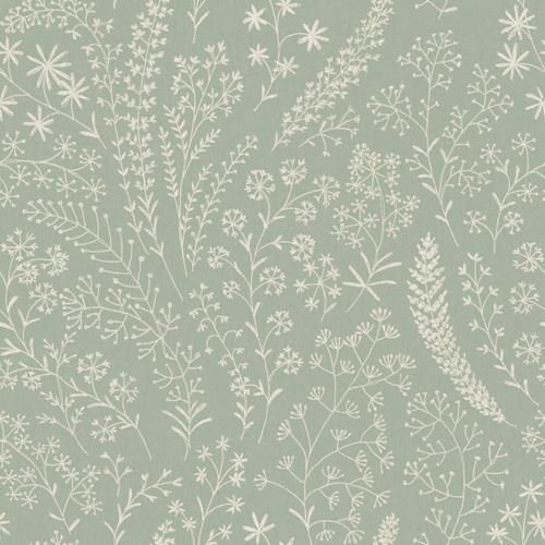 Vliestapete Floral Textiloptik Grün Creme A58702