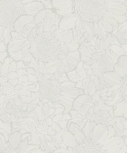 Vliestapete Floral Abstrakt Grafik Grau Weiß A56401