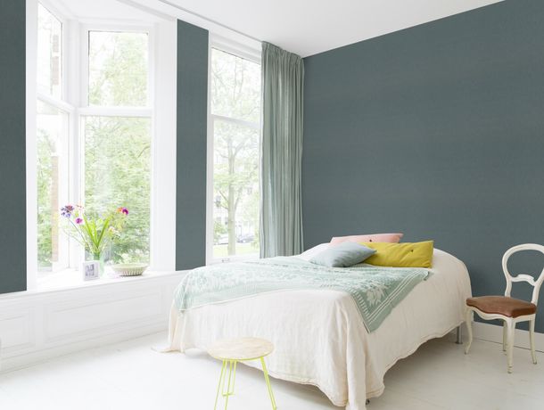 Rasch Vliestapete Struktur Linien Blau Metallic Raum