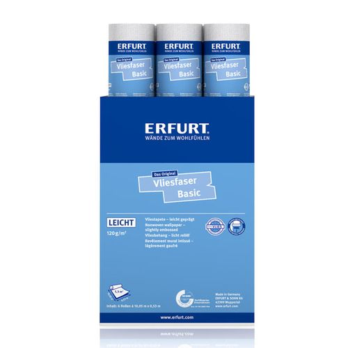 6 Rollen 6 x Erfurt Vliesfaser Basic 101 Vliestapete 31,98 m²