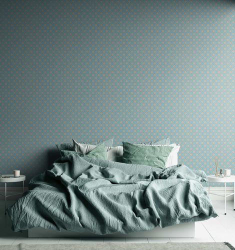 Vliestapete Kreise Retro Grafik Türkis Blau 39537-4 Schlafzimmer