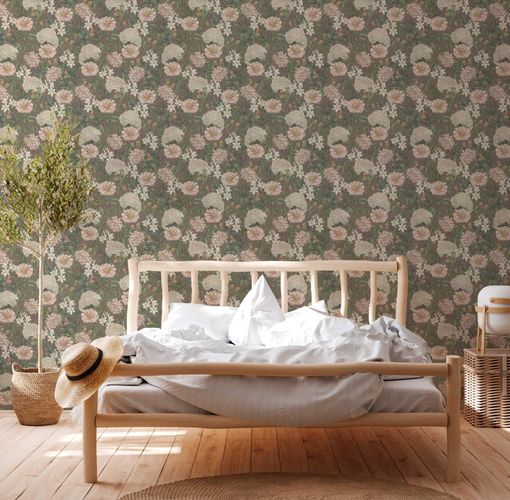 Vliestapete Floral Vintage Blumen Lila Grün 39426-3 Schlafzimmer