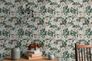 Vliestapete Floral Vintage Blumen Grau Grün 39426-4 Raum 1