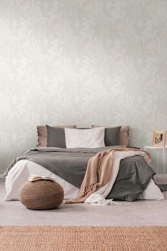 Vliestapete Blätter Tropen Creme Gold Metallic 39654-2 Schlafzimmer