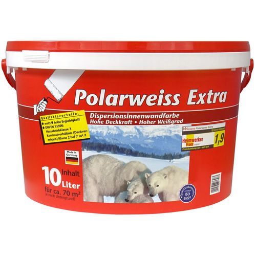 Polarweiss extra Weiß Wandfarbe Dispersion 10 L 