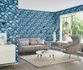 Vliestapete Rasch Floral Landhaus Blau Weiß 865004 Wohnzimmer 1