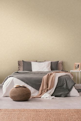 Vliestapete Uni Textil Optik Struktur Beige 39565-5 Raum