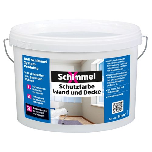 SchimmelX Schutzfarbe Wand und Decke weiß hochdeckend 10L