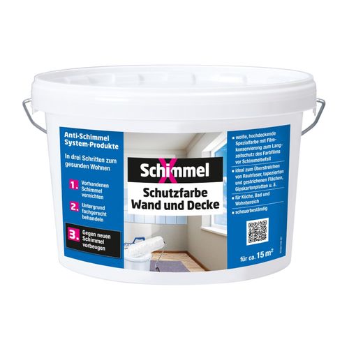 SchimmelX Schutzfarbe Wand + Decke weiß hochdeckend 2,5L