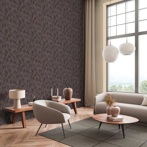 Vliestapete Daniel Hechter Blätter Schwarz Bronze Metallic Zimmer