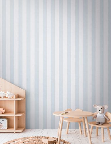 Vliestapete Kinder Streifen Blau Creme 77078-4