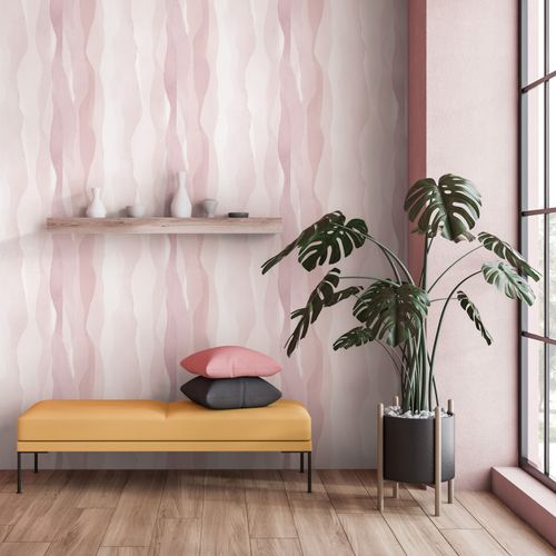 Vliestapete Aquarelloptik Modern Rosa Creme 81633