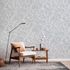 Vliestapete Floral Blattmuster Weiß Grau Metallic 82439 1