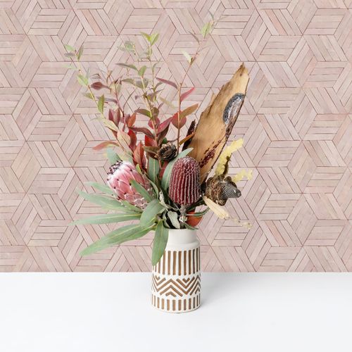 Vliestapete Holzoptik Shabby Stil Rosa Grau 89002