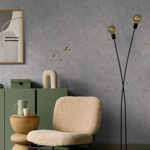 Vliestapete Holzoptik Shabby Grau Beige 89003