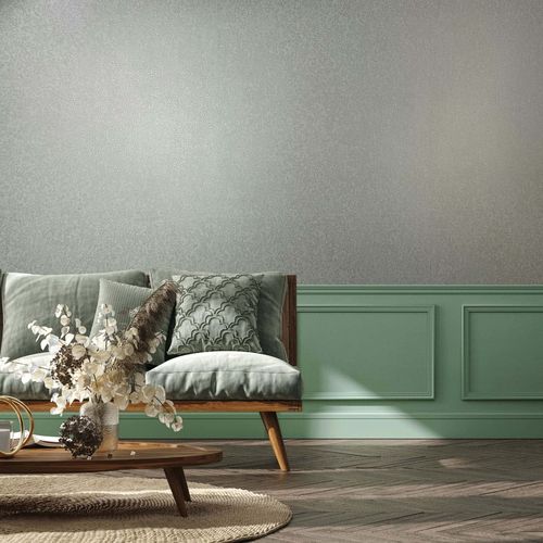 Vliestapete Floral Shabby Grau Blau Metallic 35529
