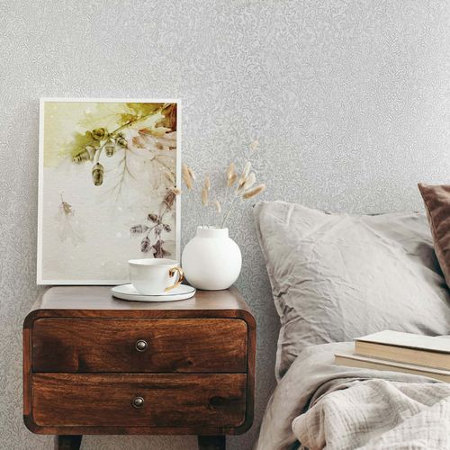 Vliestapete Floral Shabby Weiß Perlmutt Glanz 35530