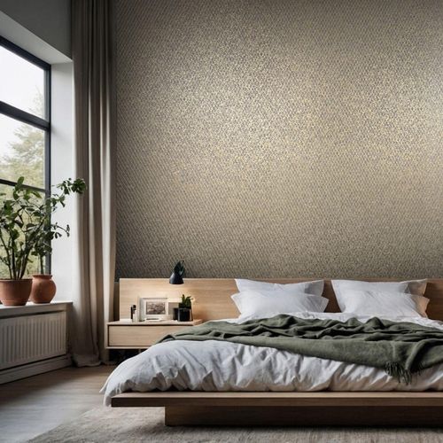 Vliestapete Grafik Rauten Anthrazit Gold Metallic 35540