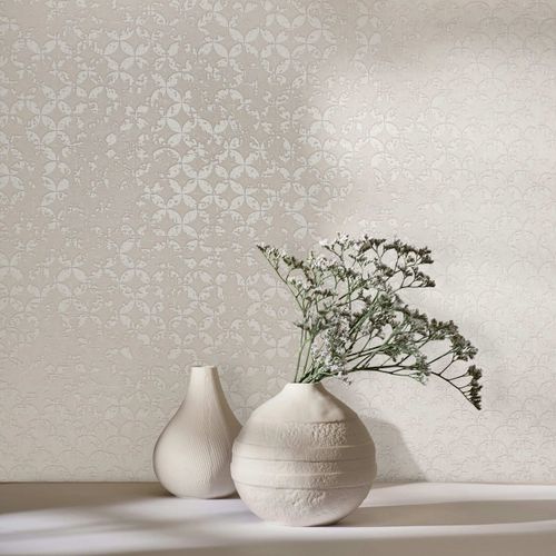 Vliestapete Grafisch Shabby Beige Perlmutt Glanz 35122
