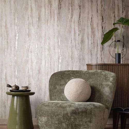 Vliestapete Betonoptik Shabby Beige Grau Metallic 35157