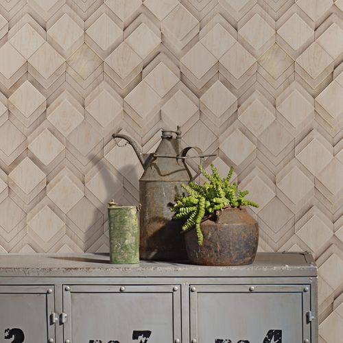 Vliestapete Holzoptik Grafisch Beige Grau 81677