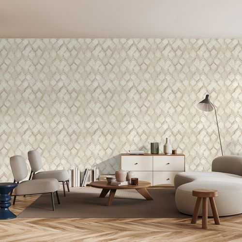 Vliestapete Holzoptik Grafisch Creme Beige 81678