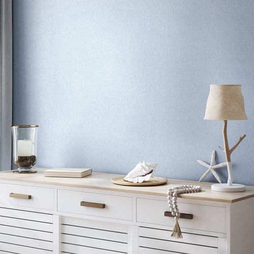 Vliestapete Uni Modern Struktur Hellblau Weiß 82483