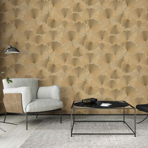 Vliestapete Floral Blätter Gold Metallic 10470-30 Raum