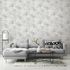 Vliestapete Floral Blätter Creme Silber Metallic 10470-31 Raum 1
