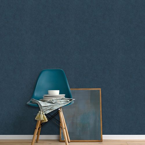 Vliestapete Uni Textiloptik Petrol Glitzer 10473-19 Raum