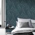 Vliestapete Tropen Blätter Petrol Silber Metallic 10476-19 Raum 1