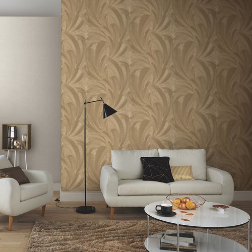 Vliestapete Tropisch Blätter Gold Metallic 10476-30 Raum