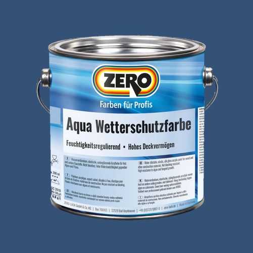 Zero Aqua Wetterschutzfarbe 2,5L echtblau