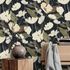 Vliestapete Floral Blumen Schwarz Creme Grün 10508-15 Raum 5