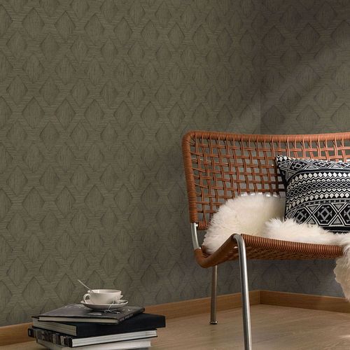 Vliestapete Grafisch Streifen Braun Schwarz 10509-36 Zimmer