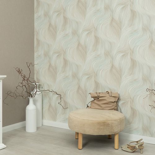 Tapete Guido Maria Kretschmer Wellen Beige Türkis 10522-18 Zimmer