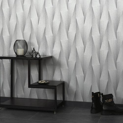 Tapete Guido Maria Kretschmer 3D-Effekt Silber Metallic Zimmer