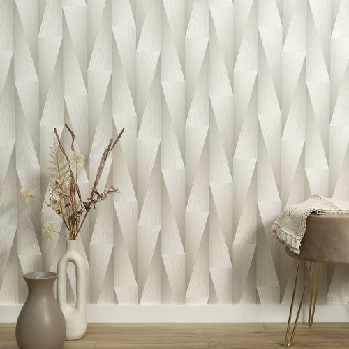 Tapete Guido Maria Kretschmer 3D-Effekt Creme Beige Zimmer