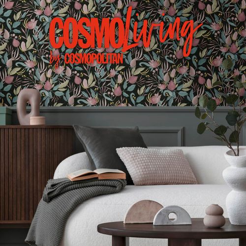 Vliestapete Floral Exotisch Schwarz Rosa Grün 79062-2 COSMOLiving