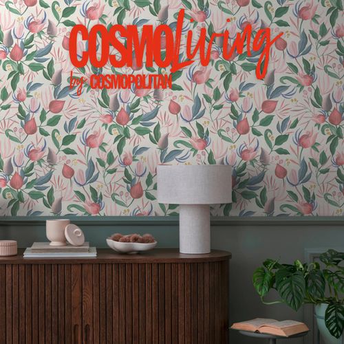 Vliestapete Floral Exotisch Creme Rosa Grün 79062-5 COSMOLiving