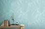 Vliestapete Blätter Tropisch Blau Metallic 79064-3 Raum 4