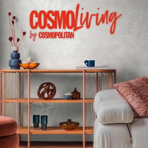 Vliestapete Tropisch Floral Weiß Grau Glanz 79108-1 COSMOLiving