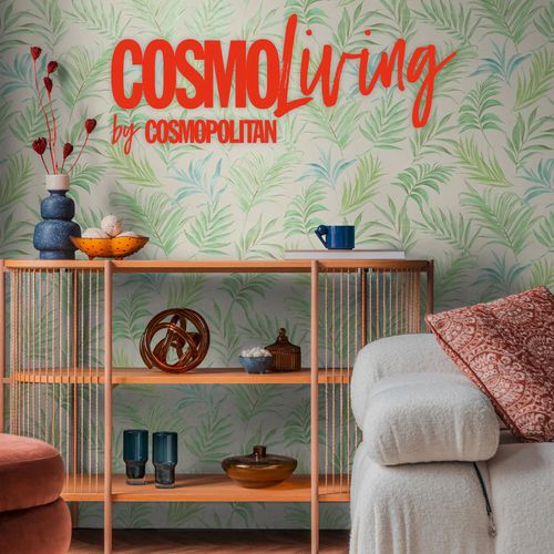 Vliestapete Tropisch Floral Creme Grün Glanz 79108-4 COSMOLiving